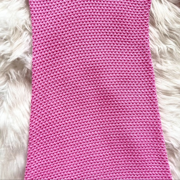 New! Rare VICTOR GLEMAUD Knit Deep V-Neck Midi Sweater Dress in Neon Pink - Picture 11 of 13